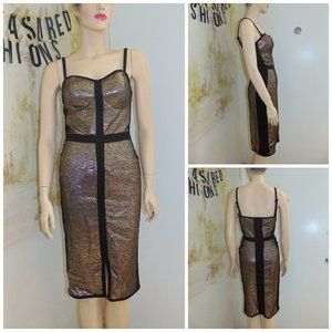Sexy Black & Gold Pencil Bodycon WOW Dress XS/S